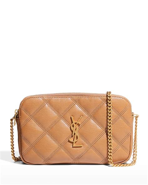 Saint Laurent Becky YSL Quilted Double Zip Pouch Bag